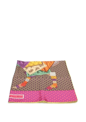 Hermès Pre-Owned A Cheval Sur Mon Carré printed silk scarf - Purple