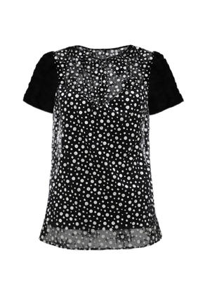Gemy Maalouf polka dot mesh blouse - Black