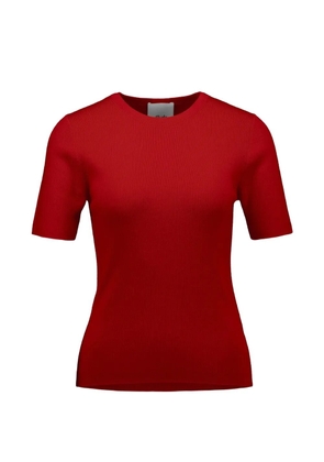 Allude ribbed short-sleeve sweater - Red