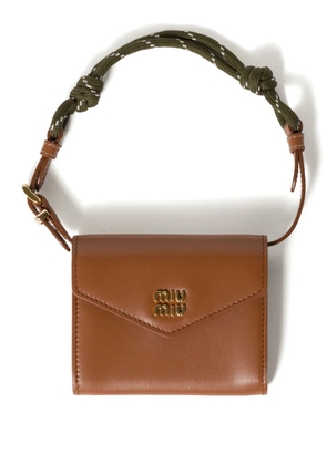 Miu Miu leather shoulder wallet - Brown