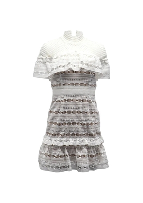 Self-Portrait Yoke lace mini dress - White