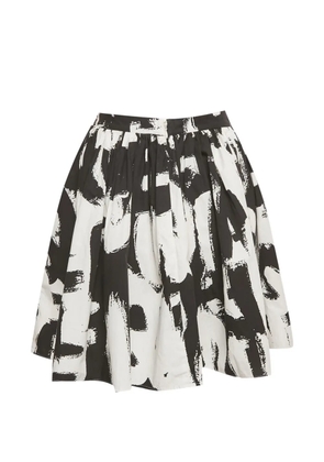 Alexander McQueen Pre-Owned abstract-print pleated mini skirt - White