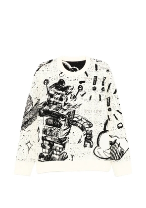 CROQUIS robot-print sweater - Neutrals