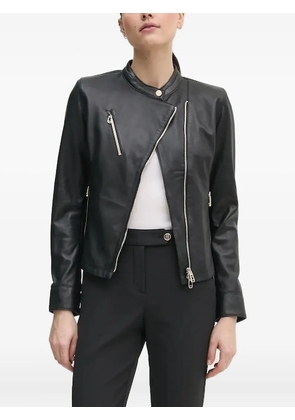 Joop! asymmetrical leather jacket - Black