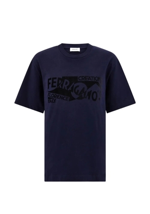 Ferragamo logo-print T-shirt - Blue