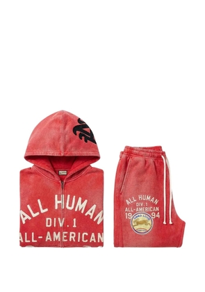 ALL HUMAN cotton track pants set - Red