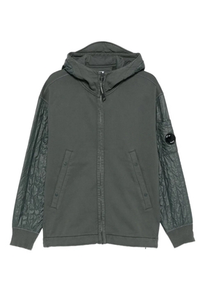 C.P. Company hooded quilted-sleeve zip-up jacket - Grey