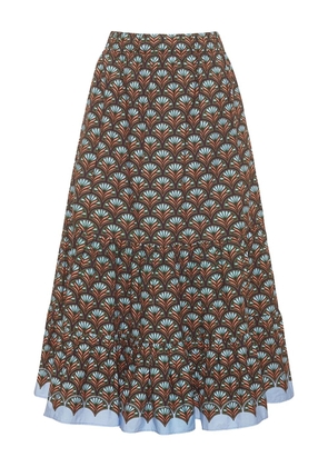 Cara Cara Chase tiered-ruffles midi skirt - Blue