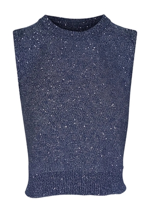 Akris sequin-embellished top - Blue