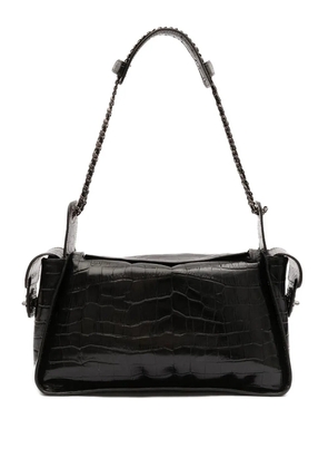 Isla Anne Hobo crocodile-effect chain-link shoulder bag - Black