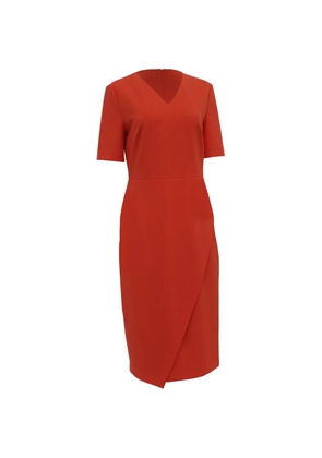 BOSS V-neck asymmetric midi dress - Orange
