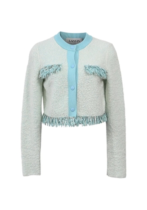 Lanvin Pre-Owned fringed cardigan - Blue