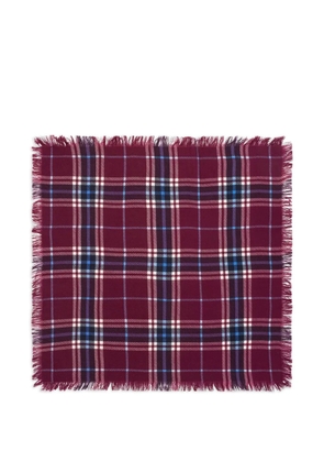 BOMPARD tartan fringed scarf - Red