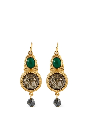 Ben Amun stone face earrings - Gold