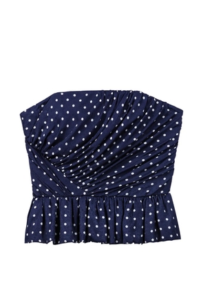 Maje polka-dot strapless blouse - Blue