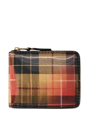 Comme Des Garçons Wallet lenticular tartan U-zip wallet - Red