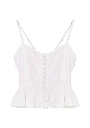 LoveShackFancy lace button top - White