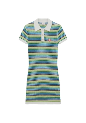 Casablanca striped collared mini dress - Green