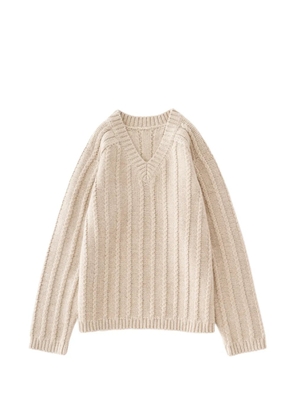 Studio Nicholson Sussex cable-knit V-neck sweater - Neutrals