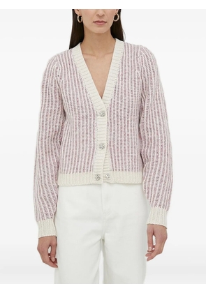 Bruuns Bazaar ribbed jewel-button cardigan - Purple
