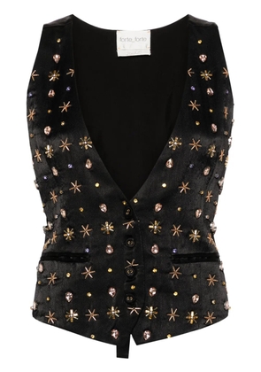 Forte Forte bead-embellished adjustable vest - Black