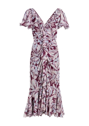 Cinq A Sept ruffled tulip midi dress - Purple