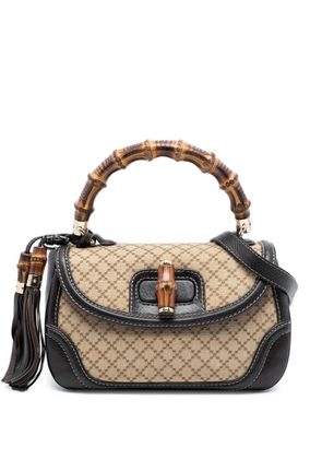 Gucci Pre-Owned 2016-2026 Medium Diamante Canvas New Bamboo satchel - Brown