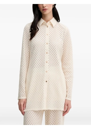 Marc Aurel pierced button shirt - Neutrals
