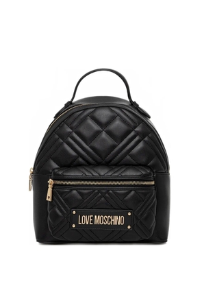 Love Moschino logo-patch backpack - Black