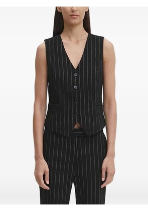 Bruuns Bazaar pinstripe buttoned vest - Black