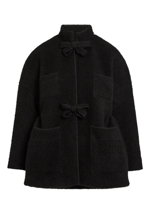 Giambattista Valli bow-detailed patch-pocket coat - Black