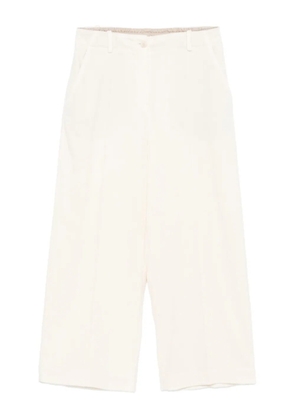 Alysi pleat-detailed cotton trousers - White