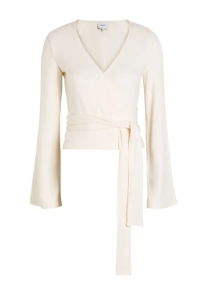 Reformation Kylen V-neck long-sleeve blouse - Neutrals