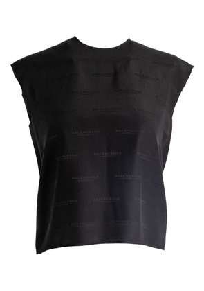Balenciaga logo-print sleeveless top - Black