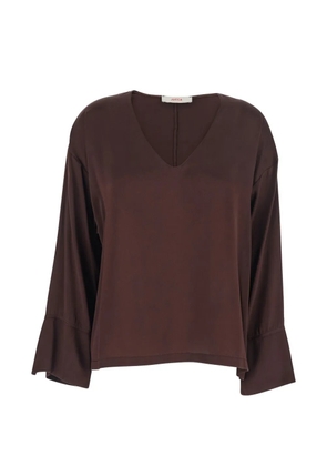 Jucca V-neck long-sleeve top - Brown
