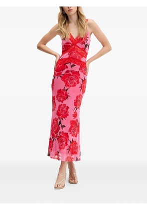 NEVER FULLY DRESSED lace-detail floral maxi dress - Pink