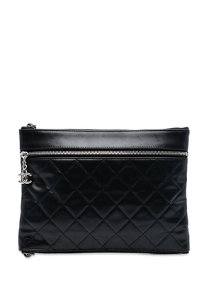 CHANEL Pre-Owned 2013-2014 CC Quilted Lambskin Multi Zip clutch bag - Black