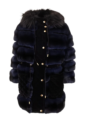FENDI fur quilted coat - Blue