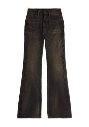 Ralph Lauren RRL floral-embroidery flared jeans - Black
