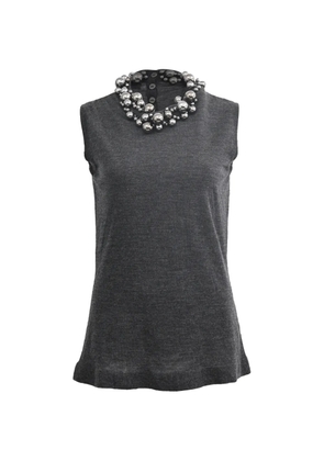 Burberry Pre-Owned beaded-neckline knitted top - Grey