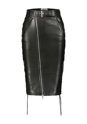 Balenciaga leather midi skirt - Black