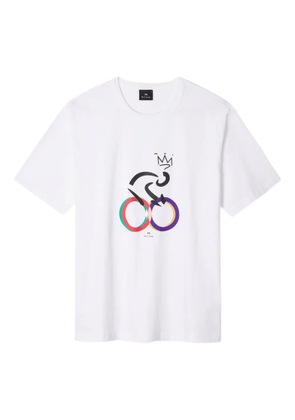PS Paul Smith cyclist-print cotton T-shirt - White