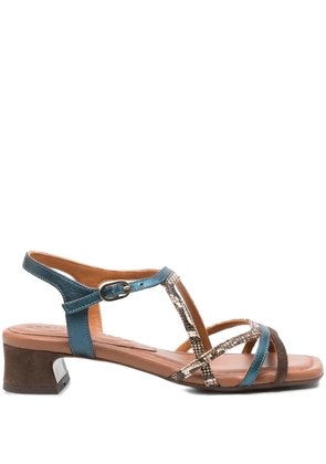 Chie Mihara 40mm Fedan leather snake-effect sandals - Brown