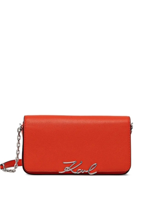 Karl Lagerfeld logo-plaque cross body bag - Orange