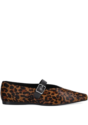 VAGABOND Wioletta leopard-print buckled ballet flats - Brown