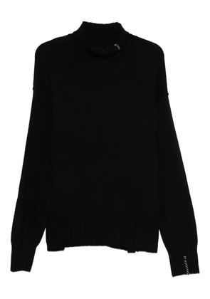 Isabel Benenato stitch-detail high-neck sweater - Black