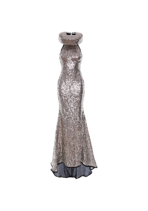 MITILIANE COUTURE floral sequin maxi dress - Silver