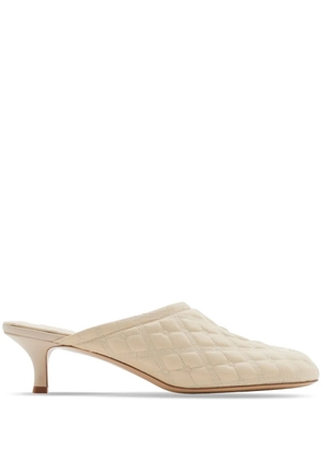 Burberry embroidered quilted mules - Neutrals
