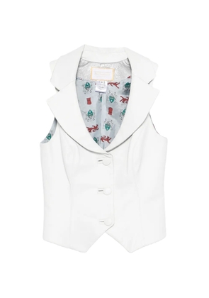 MITILIANE COUTURE shawl-collar leather vest - White