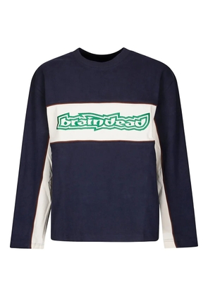 Brain Dead long-embroidered sweatshirt - Blue